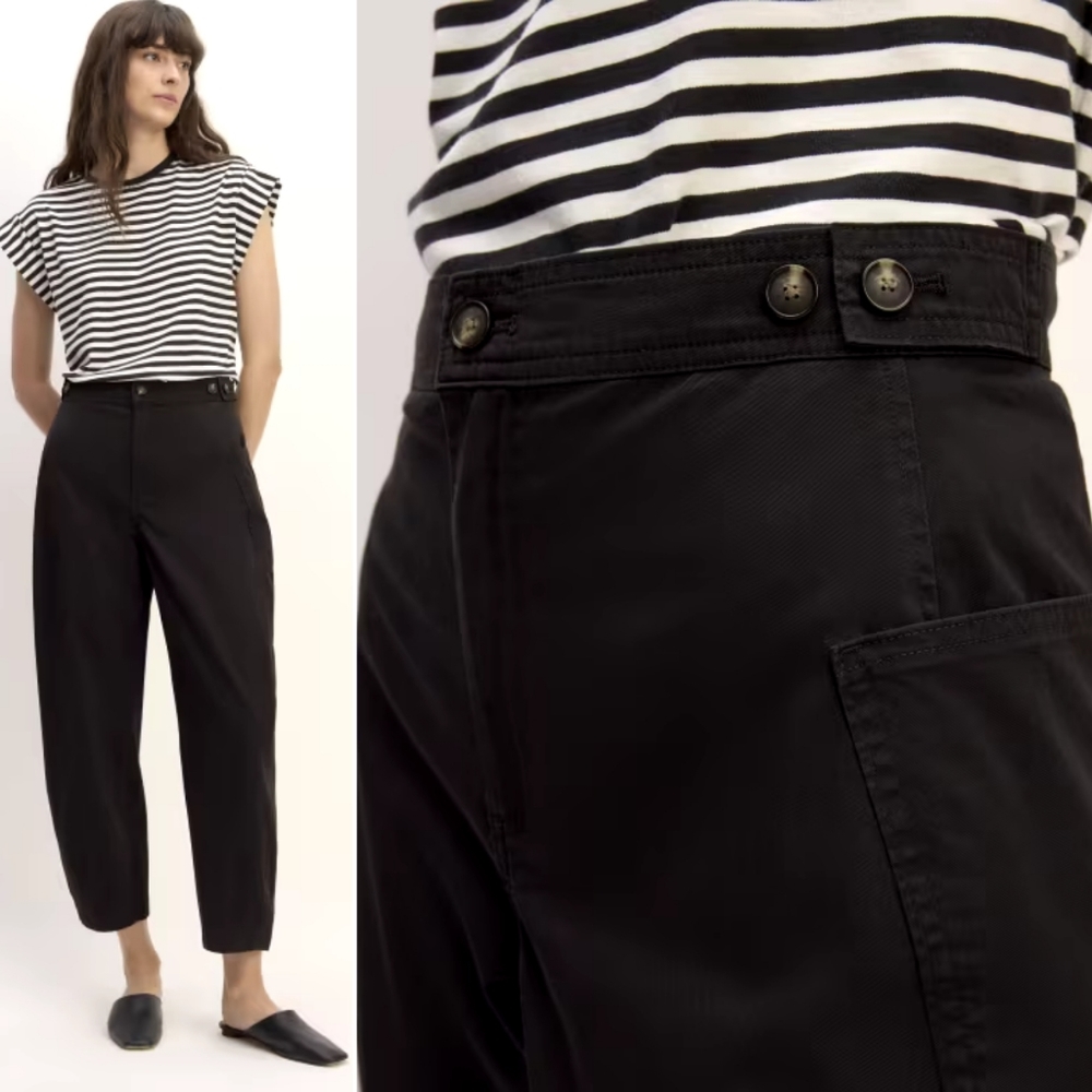 Everlane The Fatigue Barrel Pant in Black